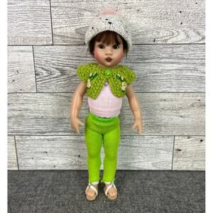 KISH Nurse RILEY DOLL Brunette Girl 7.5 Inch Redressed Sweater Tights Outfit Hat